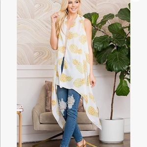 NEW Pineapple Drape Vest Cover Up